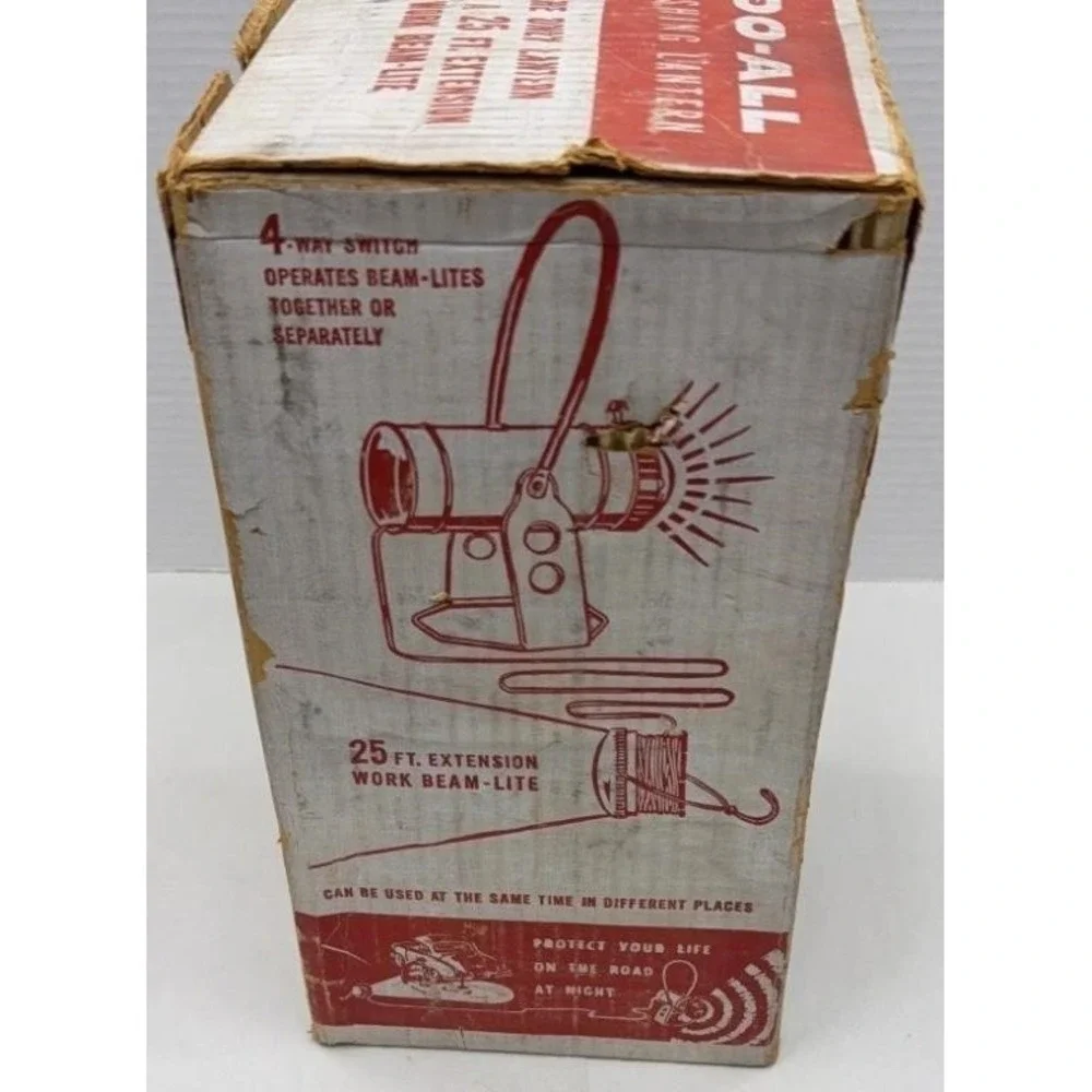 Vintage SNAPIT DO ALL Flashing Lantern Red Beam Light 1950/60s Tested Box Tags